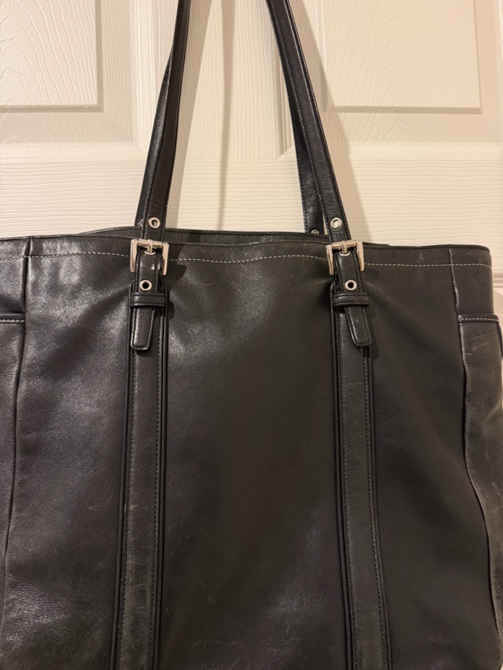 Coach Black Leather Interior Patch Tote
